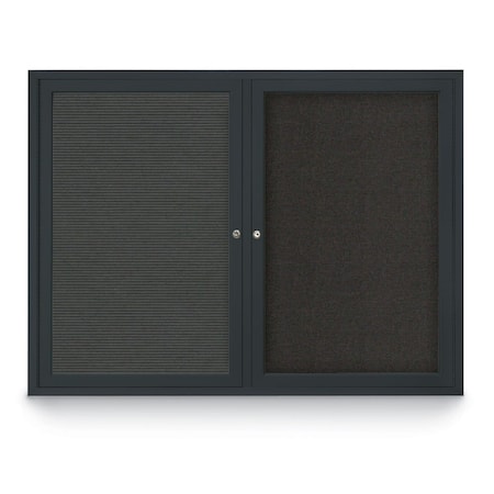 United Visual Products Corkboard, Forbo, 1 Door, 48 x 48" UV3035-SATIN-FORBO